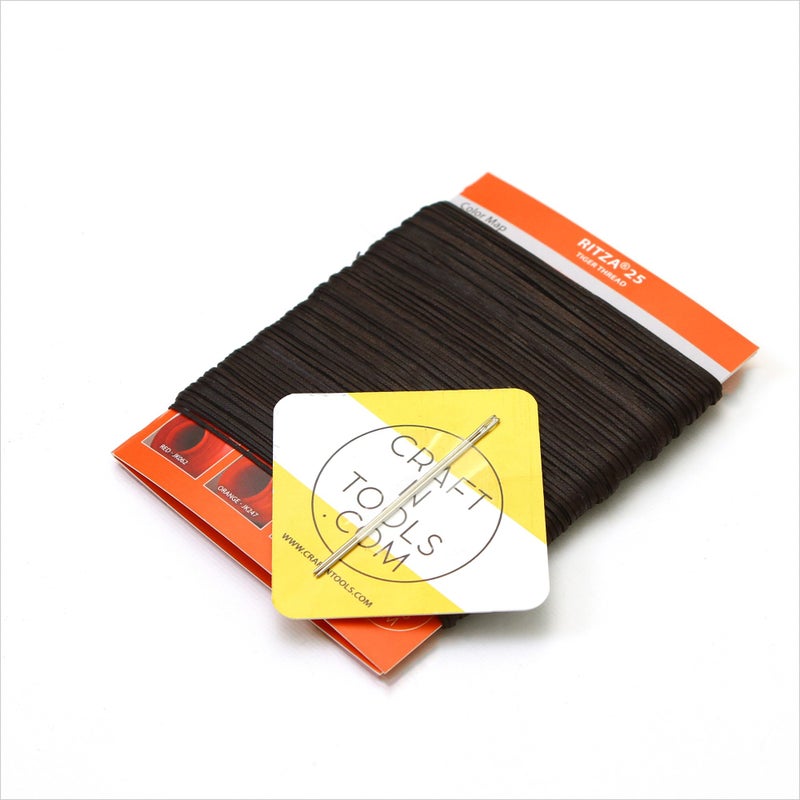 Ritza 25 Tiger Thread Brown 0.8mm RITZA 25 Tiger Thread for Leather Craft | Waxed Polyester Saddlers Thread - Image 1